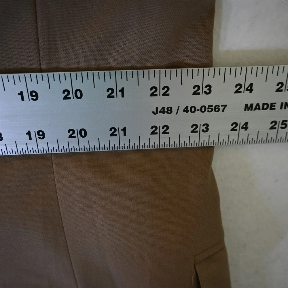 Stafford 48L Khaki 100%‎ Wool Gold Button Mens Blazer Suit Jacket Sport Coat